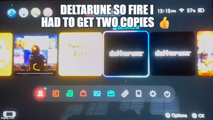 sorry for blur | Deltarune so fire i had to get two copies 👍 | image tagged in deltarune | made w/ Imgflip meme maker