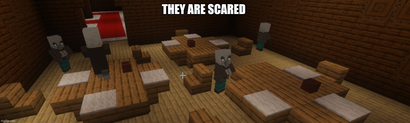 Illagers | They are scared | image tagged in illagers | made w/ Imgflip meme maker