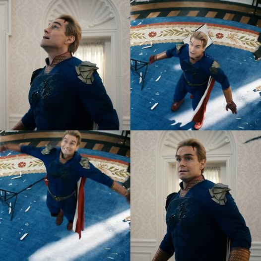 Homelander tries to fly Blank Meme Template