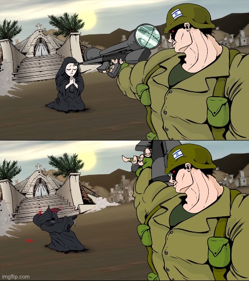 Shooting praying women Blank Meme Template