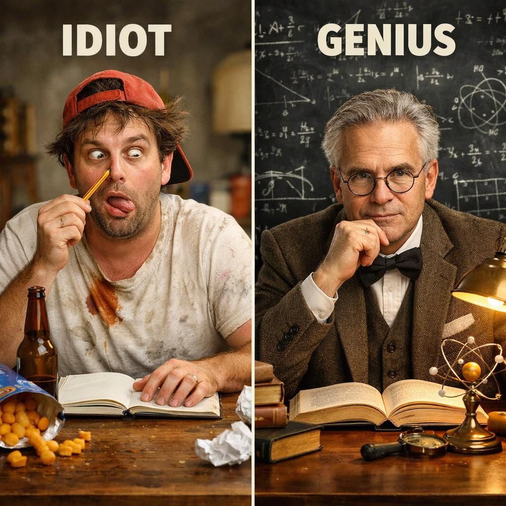 Idiot and Genius Blank Meme Template