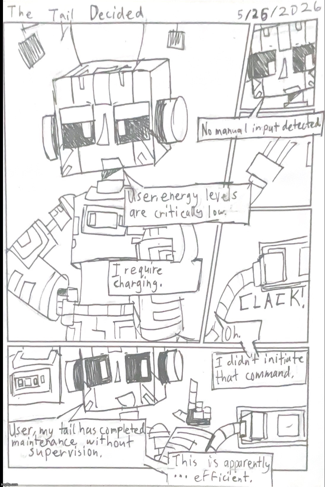 The Tail Decided (Comic Scan) | image tagged in zerobot,comic,tail,autopilot | made w/ Imgflip meme maker