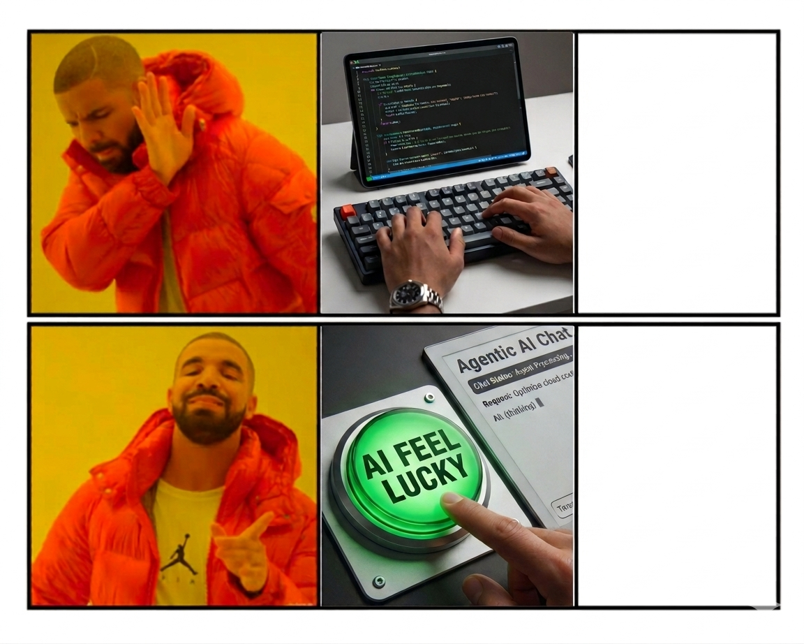 High Quality drake ai feel lucky Blank Meme Template