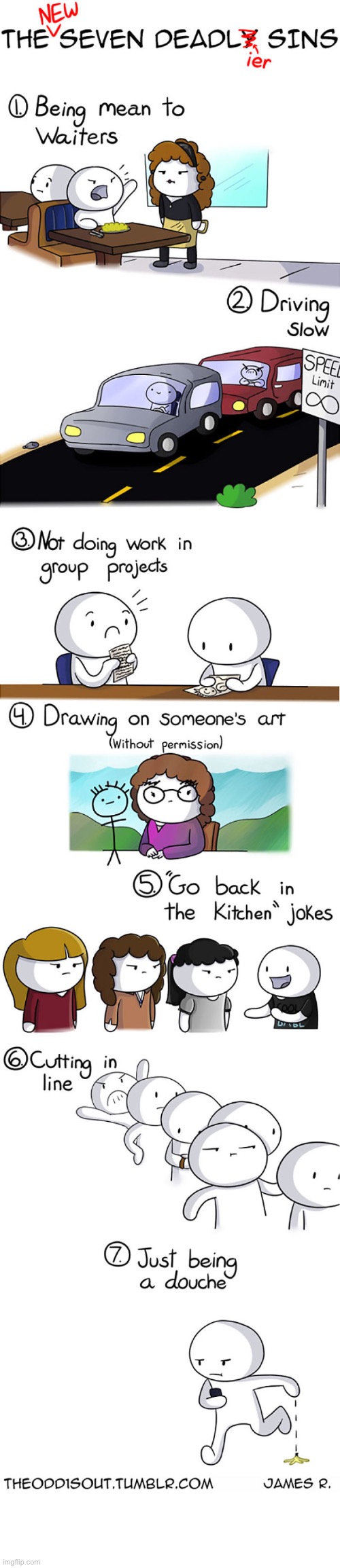 The Odd 1s Out | image tagged in comics,the odd 1s out,seven sins,deadlier,new version,douche | made w/ Imgflip meme maker