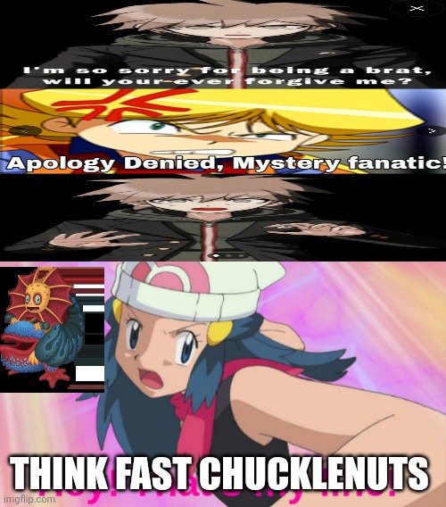 THINK FAST CHUCKLENUTS 4 | Think fast CHUCKLENUTS | image tagged in ruin this fill in meme 210 | made w/ Imgflip meme maker