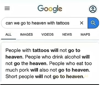 Can we go to heaven with tatoos Blank Meme Template