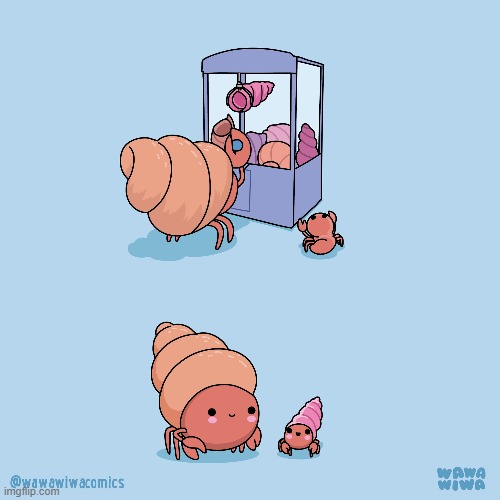 image tagged in crabs,claw machine,shells,seashells,prize,aww | made w/ Imgflip meme maker