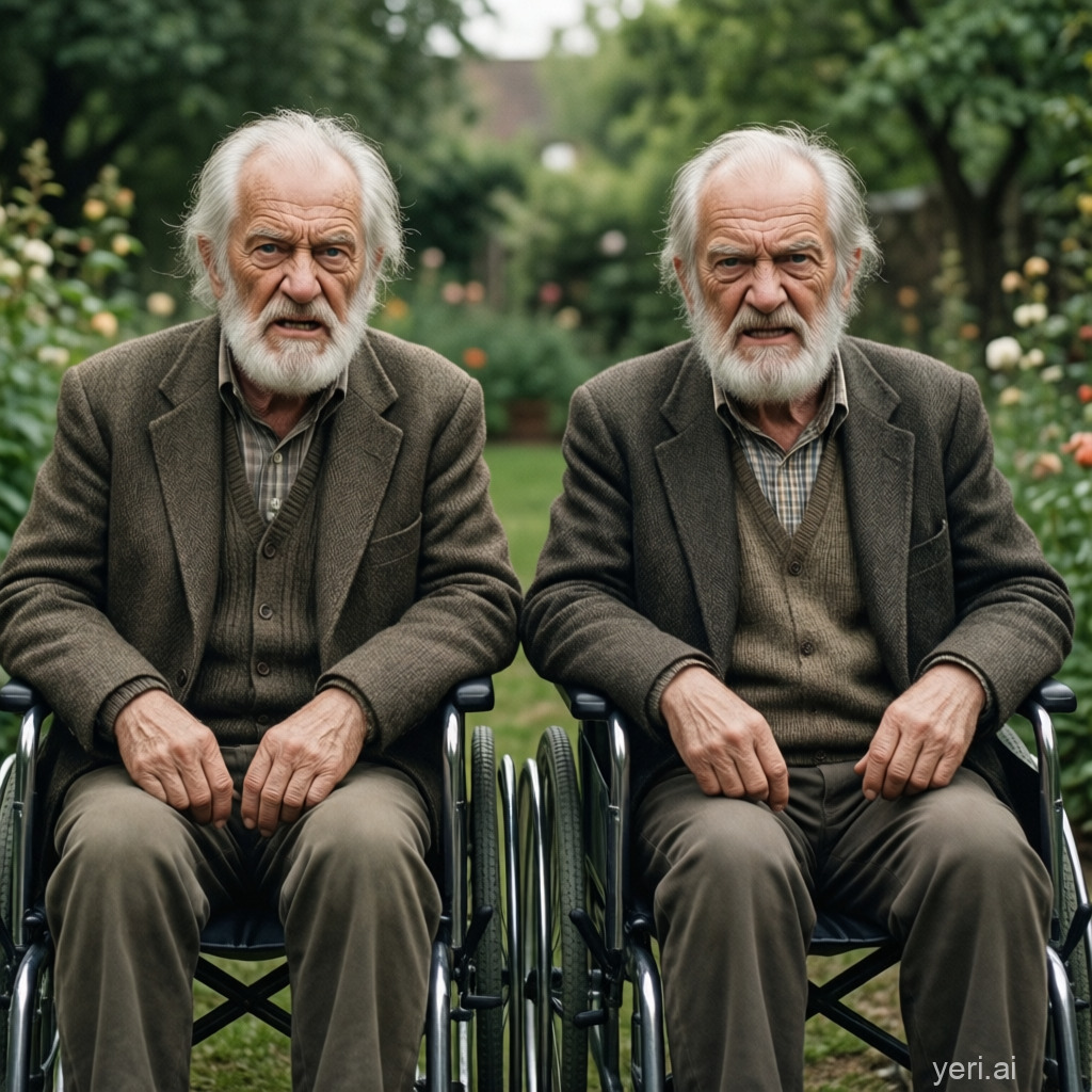 Angry old elderly white men wheelchairs Blank Meme Template
