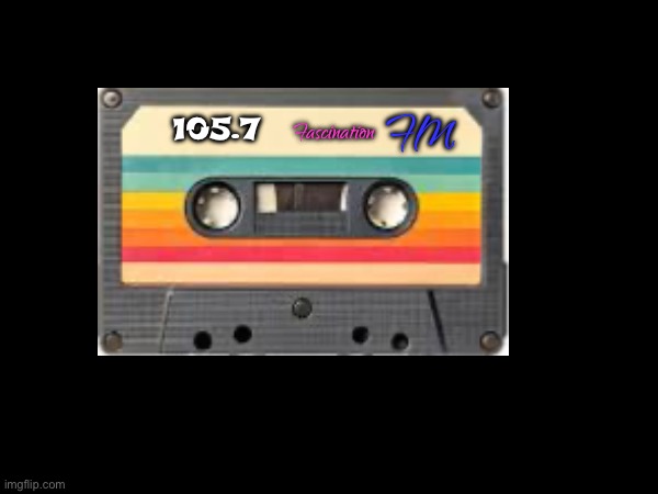 The logo for 105.7 Fascination FM (freeform radio station) (fake) | FM; Fascination; 105.7 | image tagged in radio | made w/ Imgflip meme maker