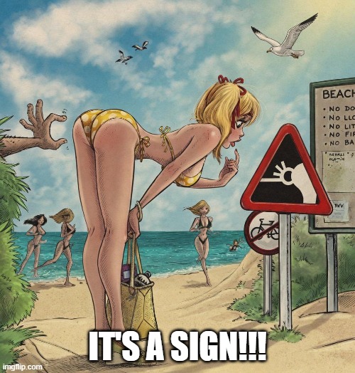 Pinch | It's a sign!!! | image tagged in sex jokes | made w/ Imgflip meme maker
