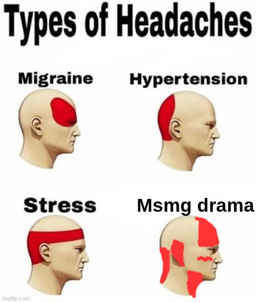 Types of headaches (cleared) | Msmg drama | image tagged in types of headaches cleared | made w/ Imgflip meme maker