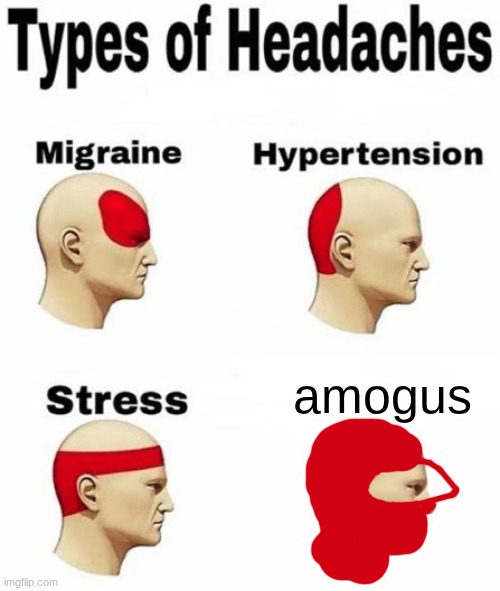 2nd last | amogus | image tagged in types of headaches cleared | made w/ Imgflip meme maker