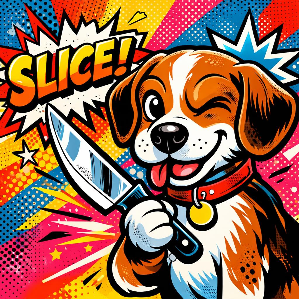 High Quality a dog with a knife Blank Meme Template