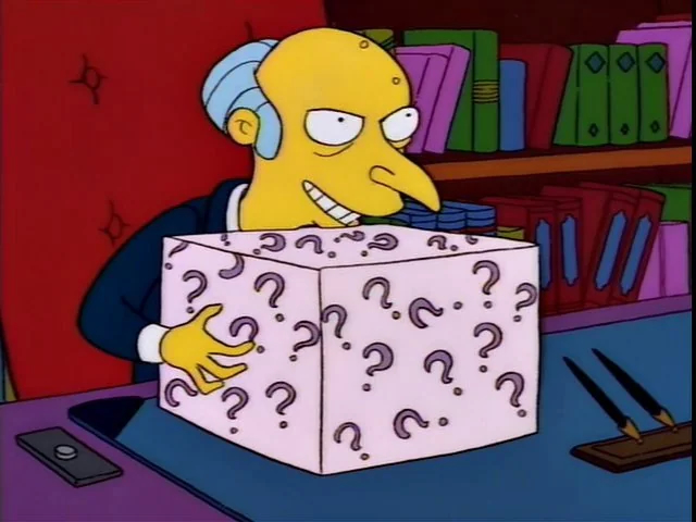 Mr Burns surprise package gift Blank Meme Template