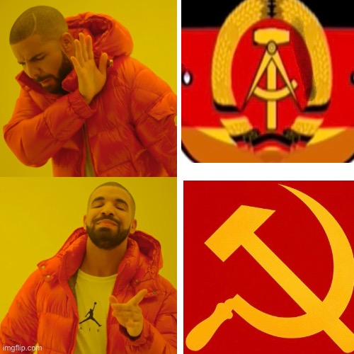 ostdeutschland vs USSR | image tagged in memes,drake hotline bling | made w/ Imgflip meme maker
