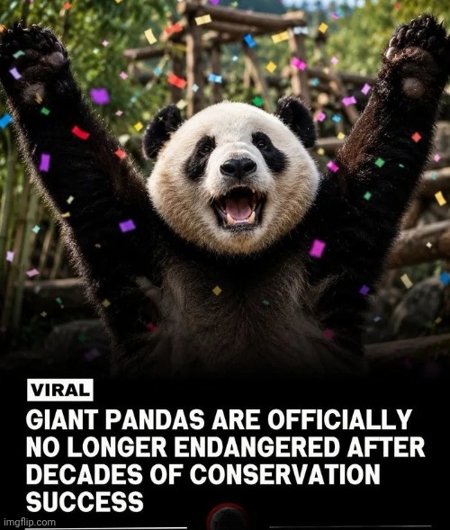 Sometimes it works | image tagged in pandas,comeback,science,wwf,save the earth | made w/ Imgflip meme maker
