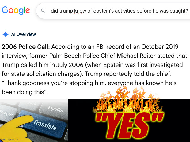 In his own words. | "yes" | image tagged in memes,trump,epstein | made w/ Imgflip meme maker