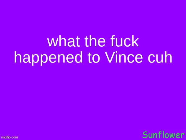 what the fuck happened to Vince cuh | made w/ Imgflip meme maker
