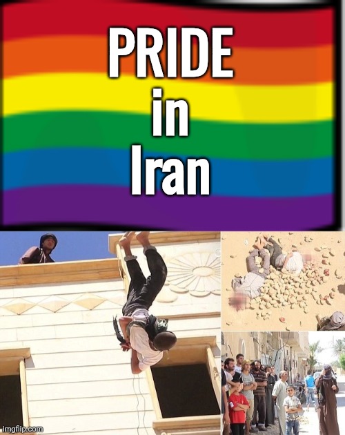 PRIDE
in
Iran | image tagged in pride flag,gay flying lessons in radical islam | made w/ Imgflip meme maker
