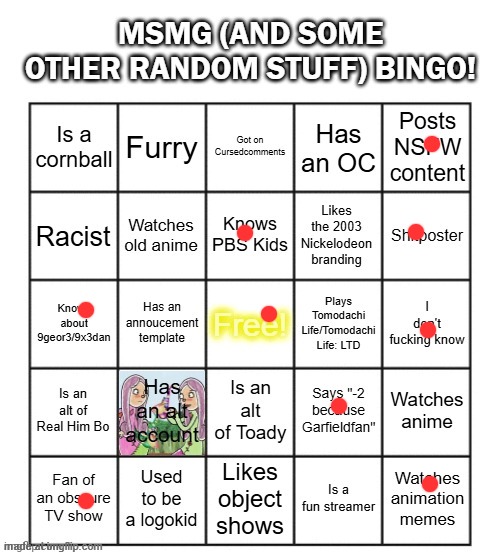 MSMG (and some other random stuff) Bingo | image tagged in msmg and some other random stuff bingo | made w/ Imgflip meme maker