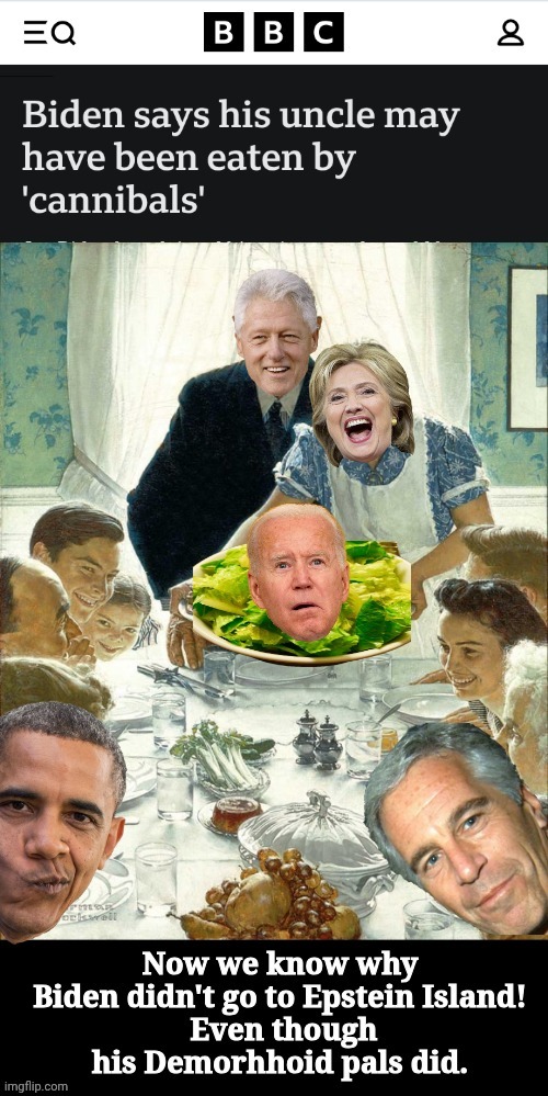 image tagged in clintons thanksgiving on epstein island | made w/ Imgflip meme maker