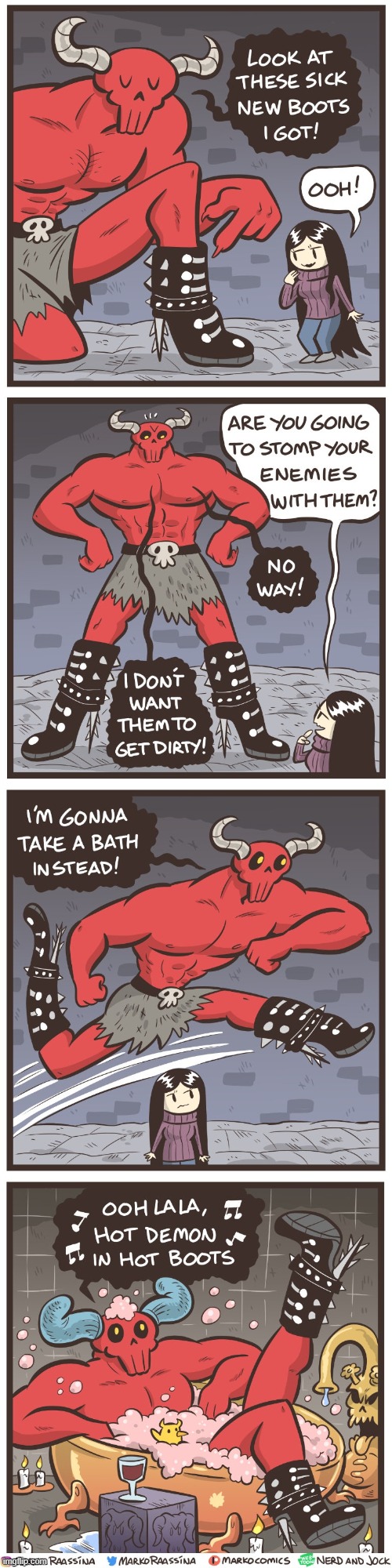image tagged in olga,devil,new,boots,bath,haha | made w/ Imgflip meme maker