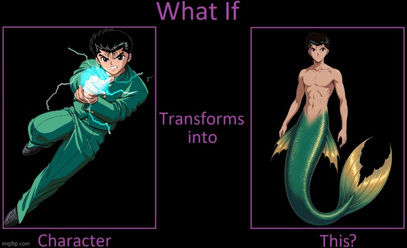what if yusuke transforms into a merman ? | image tagged in what if this character transforms into this blank,merman,anime,what if,anime what if,memes | made w/ Imgflip meme maker