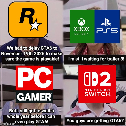 GTA6 game release in a nut shell | image tagged in img_20260527_101146 png,gta 6 | made w/ Imgflip meme maker