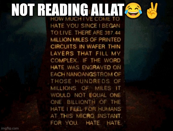 Not reading allat?✌️ | Not reading allat😂✌️ | image tagged in am | made w/ Imgflip meme maker