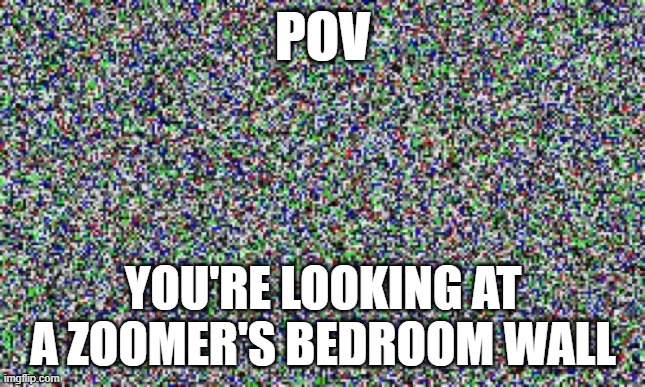 POV; you're looking at a zoomer's bedroom wall | image tagged in memes,funny | made w/ Imgflip meme maker