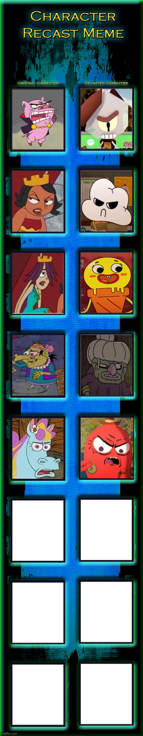 Dave the Barbarian as Gumball Characters (Part 2) | image tagged in recast meme template,remix | made w/ Imgflip meme maker