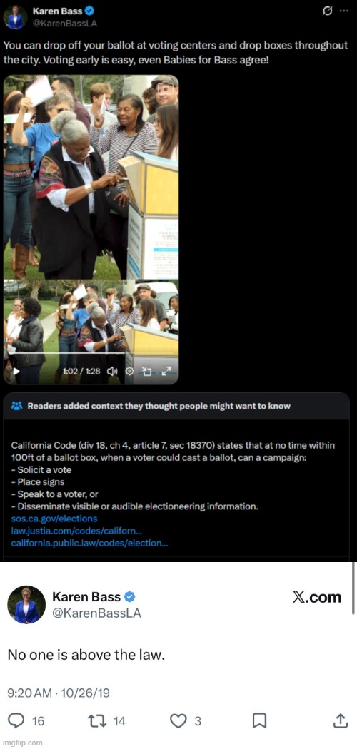 No One is Above the Law | image tagged in no one is above the law,karen bass,los angeles | made w/ Imgflip meme maker