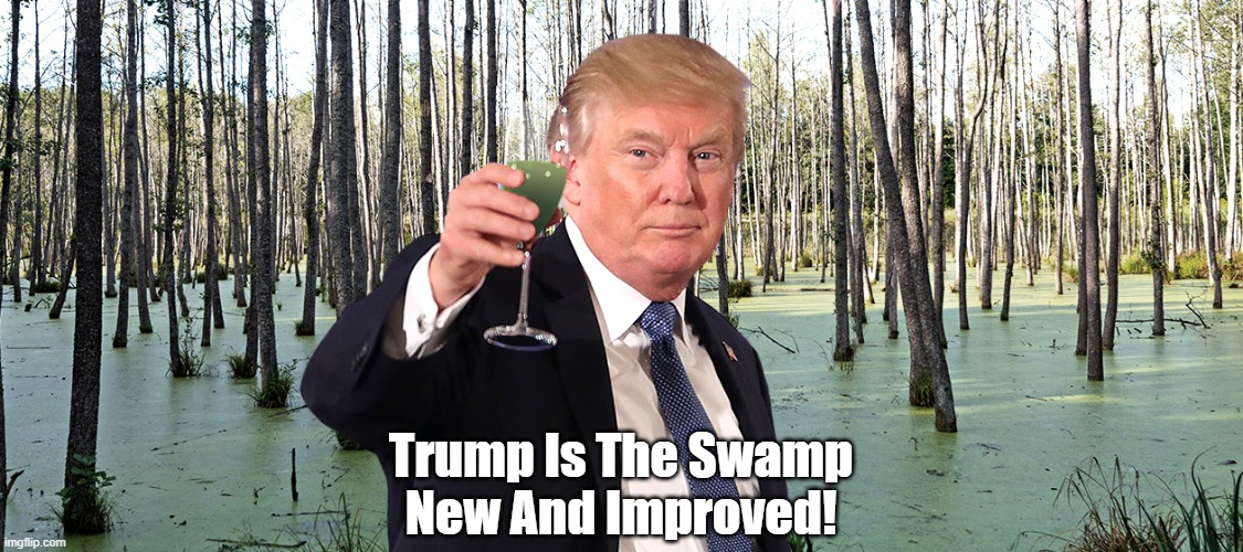 Trump Is The Swamp | Trump Is The Swamp
New And Improved! | image tagged in trump,bottom feeder,the swamp | made w/ Imgflip meme maker