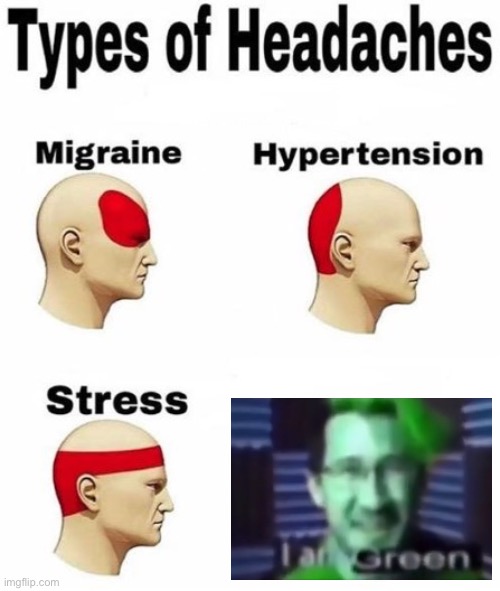 Better version of what I posted yesterday | image tagged in types of headaches cleared | made w/ Imgflip meme maker