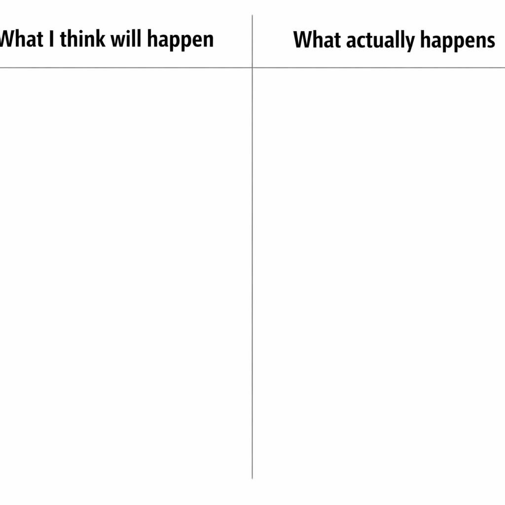 What I think will happen vs What actually happens comparison bot Blank Meme Template