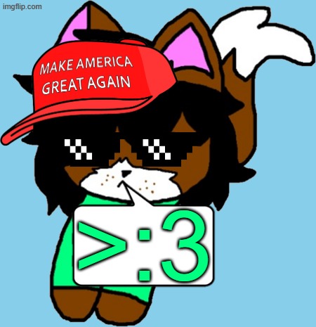 Make America Great Again Shoulder Victoria | >:3 | image tagged in make america great again shoulder victoria | made w/ Imgflip meme maker