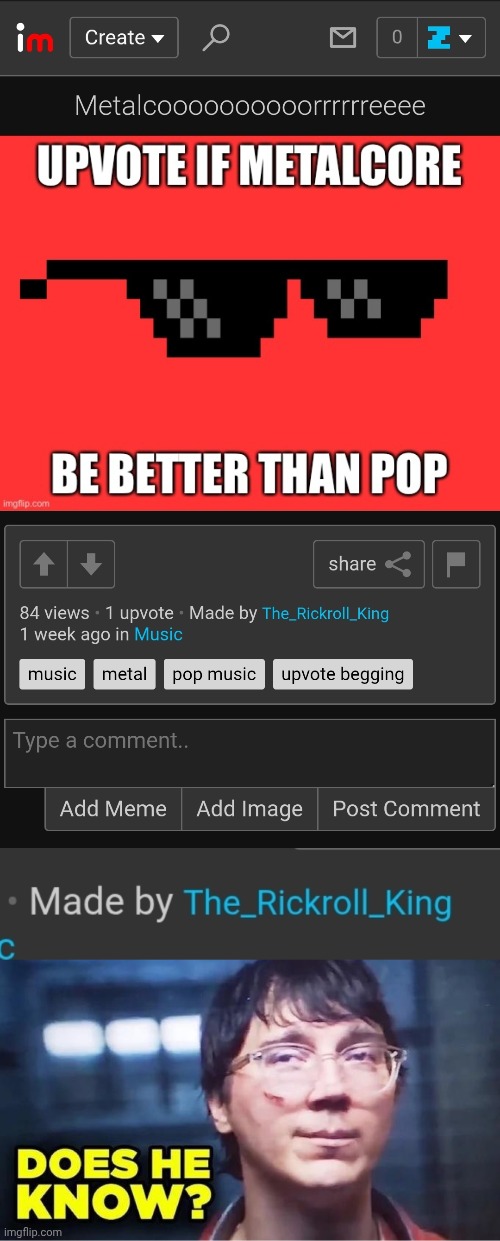 image tagged in does he know | made w/ Imgflip meme maker