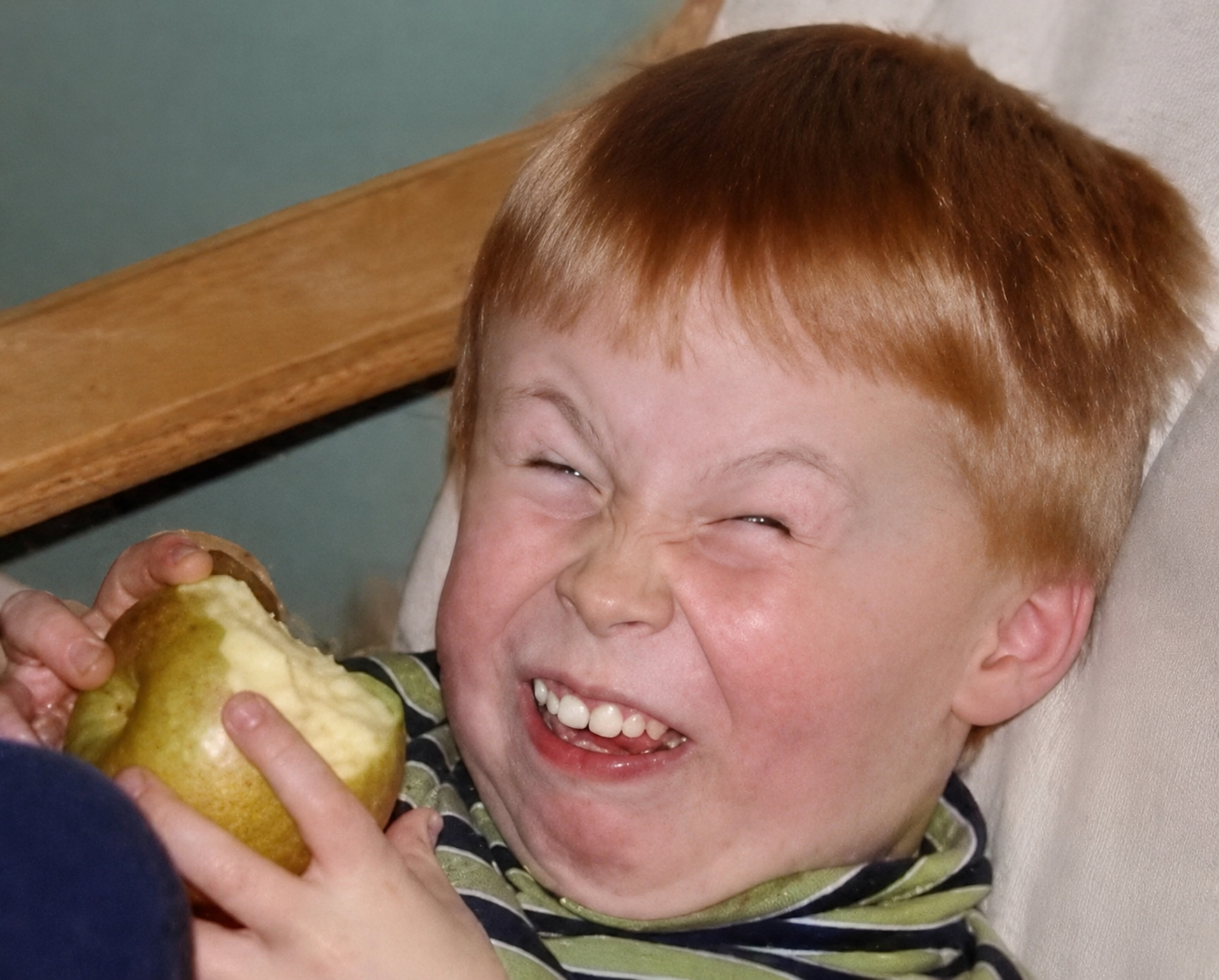 kid eating sour apple Blank Meme Template
