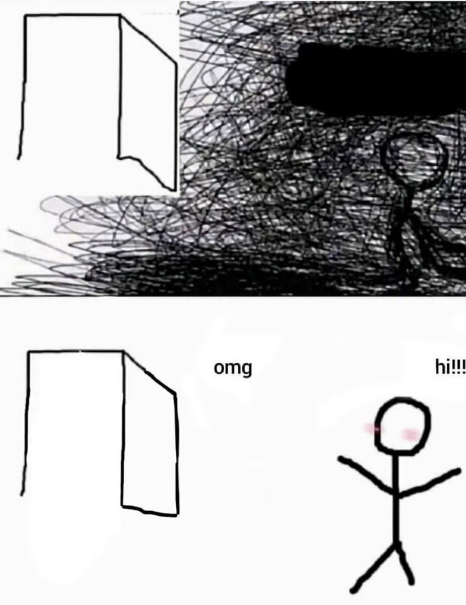 depressed stick man omg hi Blank Meme Template