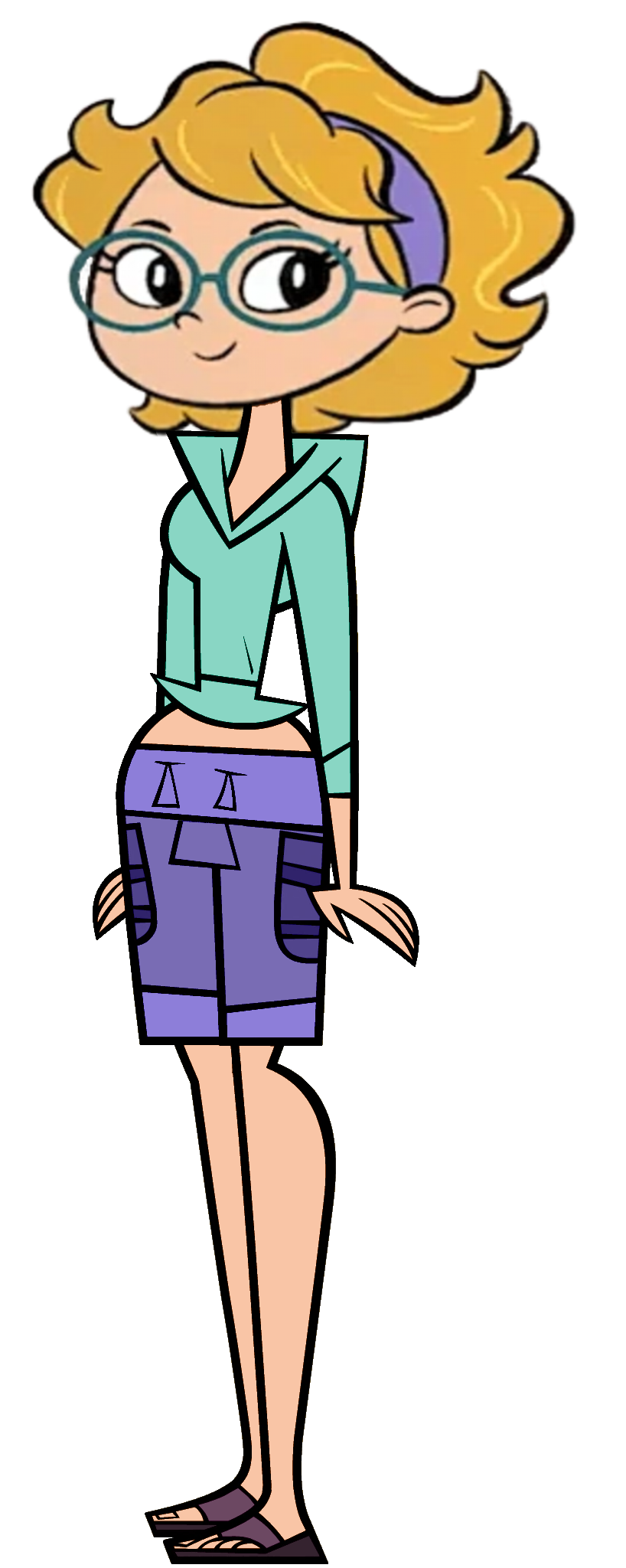 Liz Fuentes Wearing Shorts Hoodie and Sandals Blank Meme Template