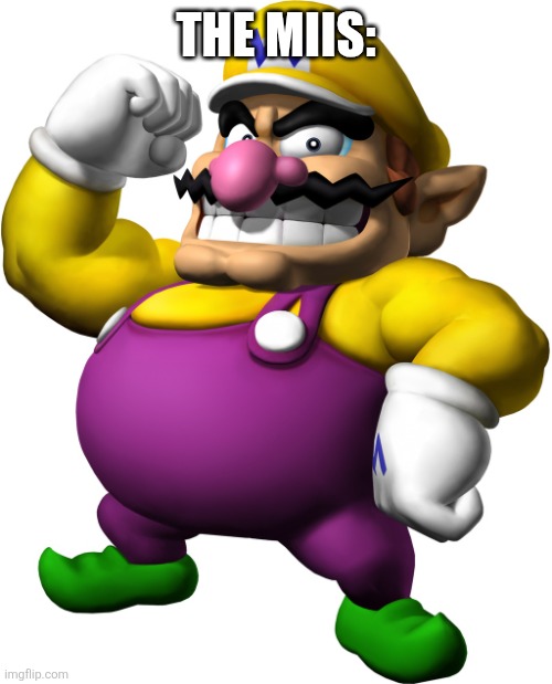 The miis: | image tagged in wario | made w/ Imgflip meme maker