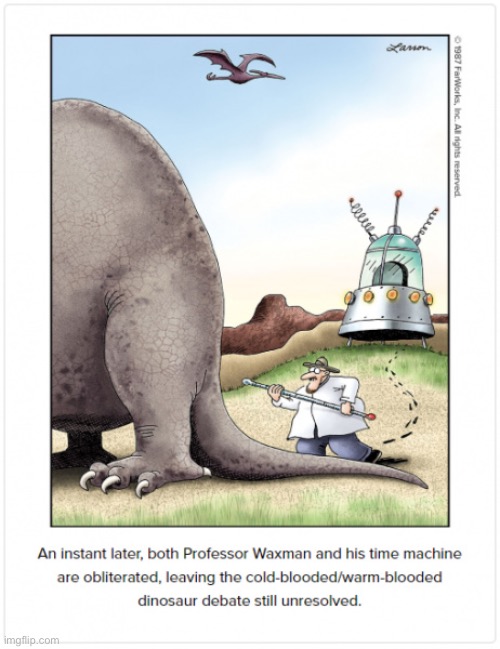 He should’ve left well enough alone | image tagged in comics,the far side,professor,time machine,cold blood warm blood,unresolved | made w/ Imgflip meme maker