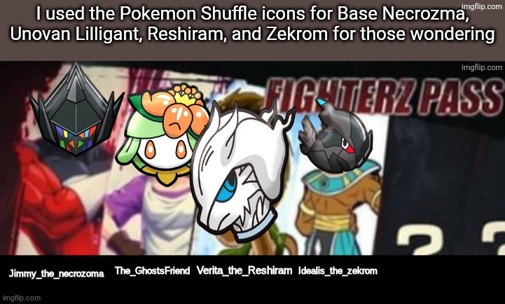 My version of the announcement template. | I used the Pokemon Shuffle icons for Base Necrozma, Unovan Lilligant, Reshiram, and Zekrom for those wondering | image tagged in pokemon,announcement | made w/ Imgflip meme maker