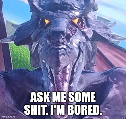 Any questions. Please. Literally anything. | Ask me some shit. I'm bored. | image tagged in funny ridley | made w/ Imgflip meme maker