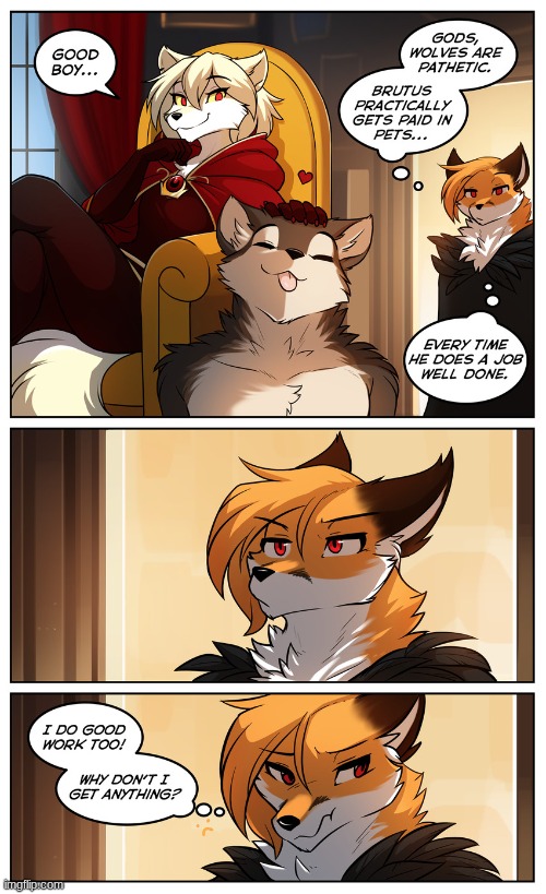 (art by thomas fischbach) | image tagged in brutus,clovis,carver,twokinds | made w/ Imgflip meme maker