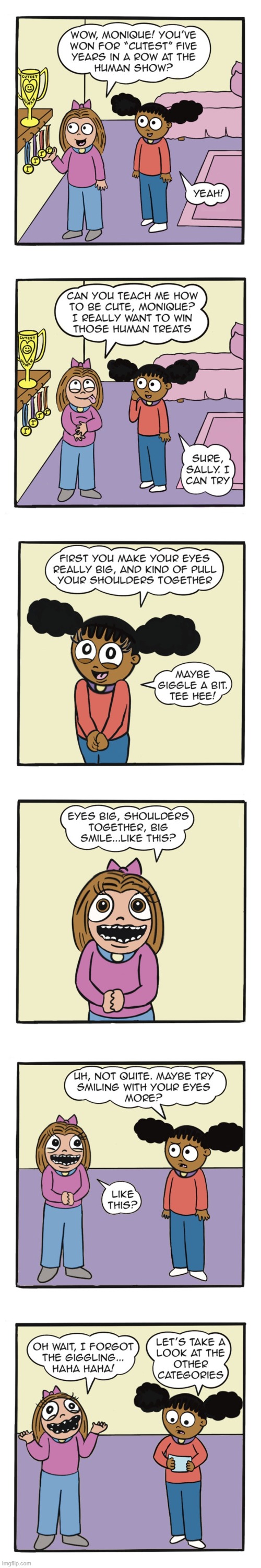 image tagged in humans,sally,monique,cute,creepy,oof | made w/ Imgflip meme maker
