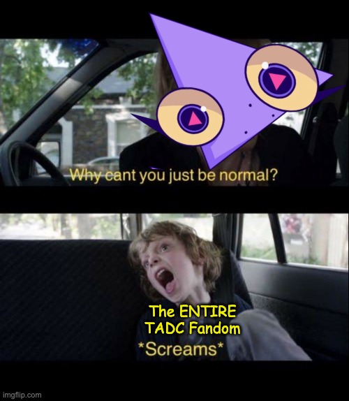 She really suffers a lot... ? | The ENTIRE TADC Fandom | image tagged in babadook scream,why can't you just be normal,the amazing digital circus,toxic,fandom | made w/ Imgflip meme maker