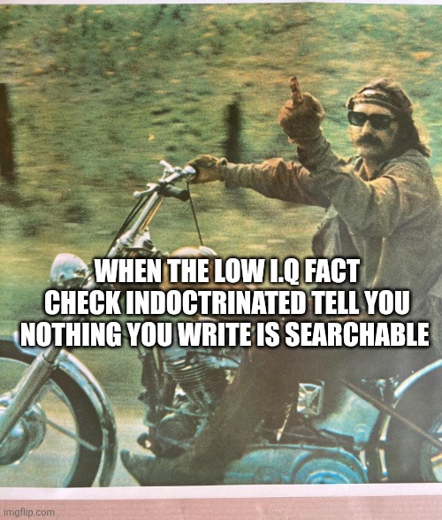 IQ missing | When the Low i.q fact check indoctrinated tell you nothing you write is searchable | image tagged in wtf | made w/ Imgflip meme maker