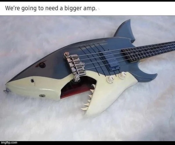 image tagged in shark,guitar,jaws | made w/ Imgflip meme maker