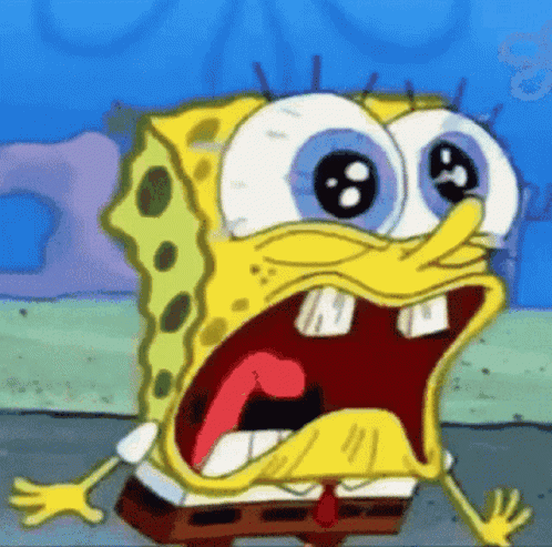SpongeBob scared crying Blank Meme Template